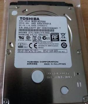Disco duro de laptop, marca Toshiba de 500Gb