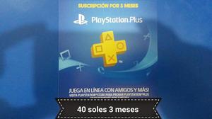 Membresia Playstation Plus de 3,6,9 y 12 meses