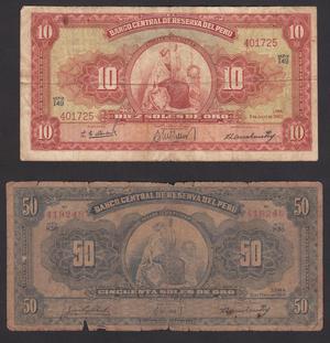 Lote 04 Billetes de Peru Antiguos