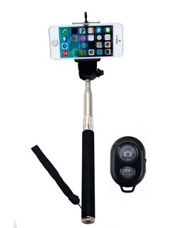 Bastón Para Selfies Z07-1, Bluetooth, Ajustable, Negro.