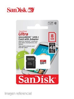 Memoria Flash Microsdhc Sandisk Ultra, Class10, Uhs-i, 8gb,