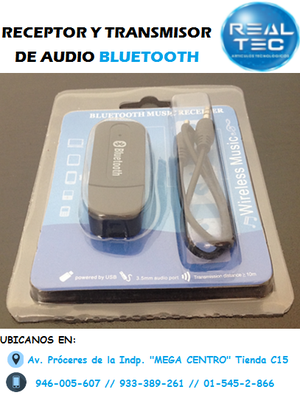 RECEPTOR Y TRANSMISOR DE AUDIO BLUETOOTH |KIT COMPLETO|