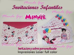 Invitaciones de Mickey y Minnie personalizadas