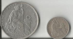 Monedas de Plata del Peru Lt.7