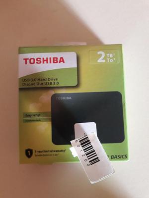 Disco Duro Toshiba Canvio Basics 2 TB USB 3.0 NUEVO SIN USO
