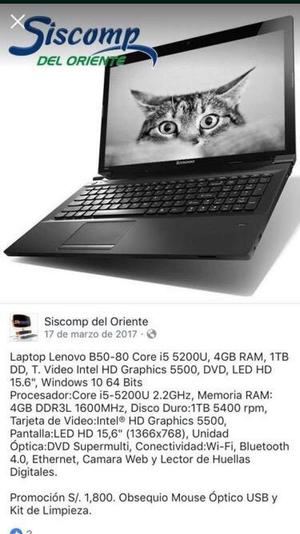 Laptop Lenovo Core I5 1 Tb de Disco Duro