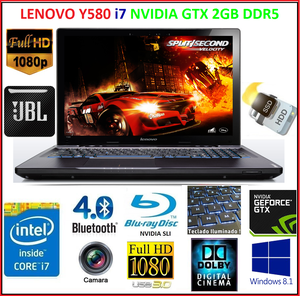 laptop lenovo y580 gamer core ighz video 2gb ddr5,