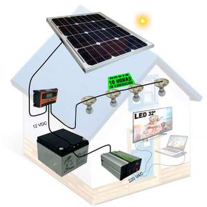 Panel Solar 30w, Completo+batería 26ah+regul+inversor+3