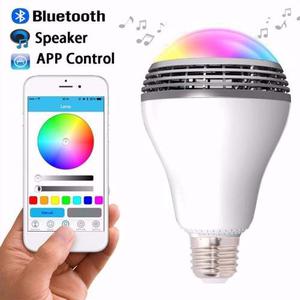 Foco Parlante Luces Led Bluetooth Con Control Inalambrico