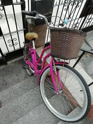 Bicicleta Vintage rosada con cambios aro 26 cambio o vendo