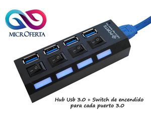 USB 3.0 Hub 4 Puertos swtich de encendido