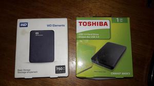 discos duros WD Elements y Toshiba