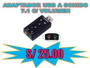 ADAPTADOR USB A SONIDO 7.1 C/ VOLUMEN