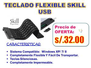 TECLADO FLEXIBLE SKILL USB