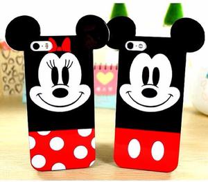 Funda Policarbonato Mickey/Minnie Mouse iPhone 4, 4s, 5, 5s,