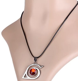 Naruto Konoha Simbolo Colgante Collar con Diamante