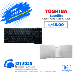 TECLADO TOSHIBA SATELLITE A200 A205 A300 A305