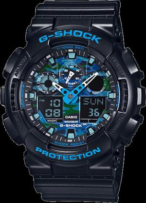 G Shock Ga100 Camuflado Azul Reloj Casio