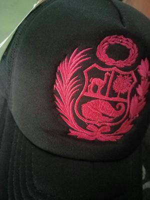 Gorras de Peru Escudo Nacional Bordado con Malla
