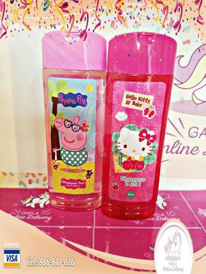 Shampoo 2 E 1 de Hello Kitty Y Peppa Pig