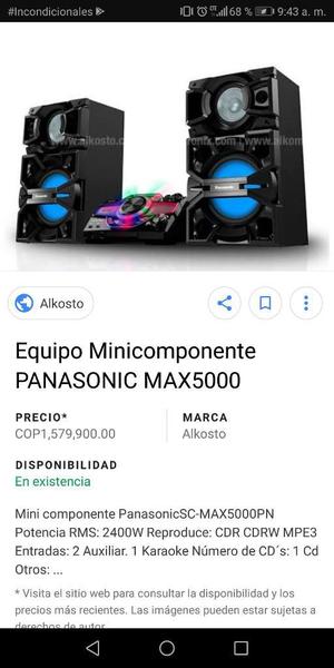 Equipo Panasonic Max