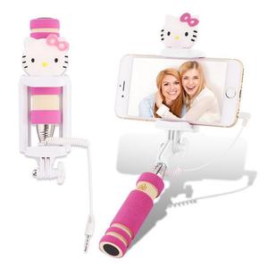 Hello kitty monopod selfie stick celular rosado kawaii mujer