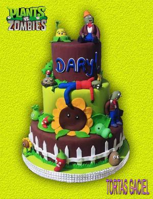 Maqueta de Torta plantas Vs Zombies