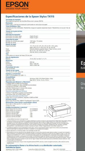 Impresora Epson Stylus Tx 115