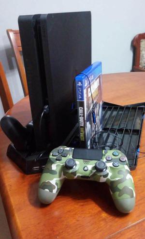 PS4 Play Station 4 Slim 1TB Cooler Stand Mando extra Juego
