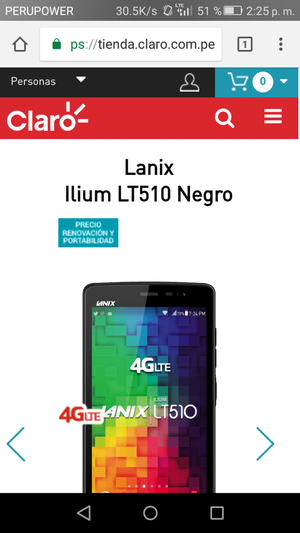 Vendo un Lanix modelo ILIUM LT510