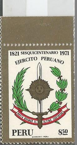 Estampilla del Perú de escudo