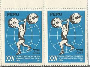 Estampillas en pareja de deporte del Peru