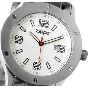 Reloj Zippo rg White Date Silver Hombre NUEVO 65 POR