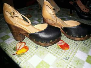Zapatos con Taco de Madera