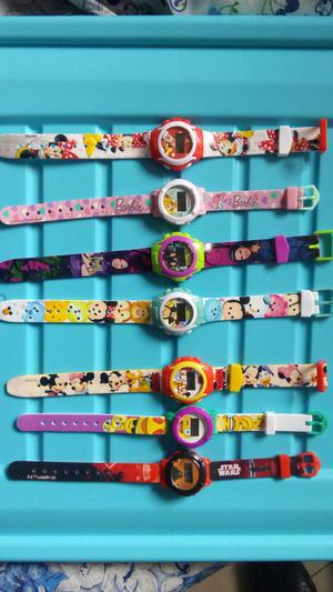 relojes niños niñas variados star wars minios