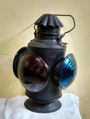 antigua lampara de tren o ferrocarril altura 36 cm