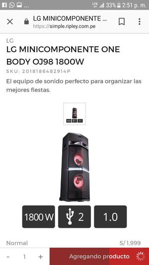 Minicomponente Lg Ojw Nuevo