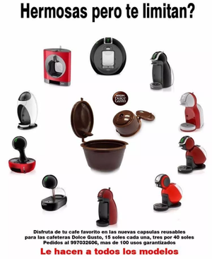 Capsulas recargables para la cafetera Dolce Gusto