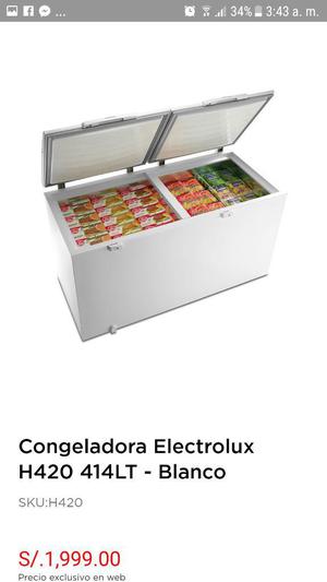 Congeladora Electrolux H420 Nueva