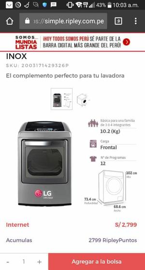 Secadora Lg Nueva en Caja