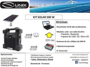 Kit Solar Completo De 500w Salida De 220vac Y 12dc