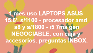 1 mes uso laptop asus