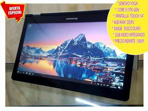 LAPTOP LENOVO YOGA TOUCH INTEL CORE I3 5TA GEN 4GB RAM 500GB