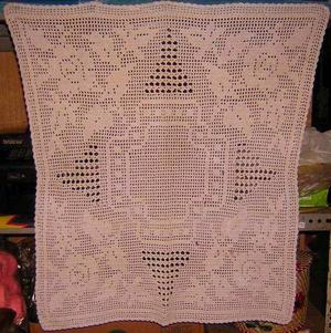 Mantel Tejido A Crochet En Hilo Algodon Nuevo Color Crudo