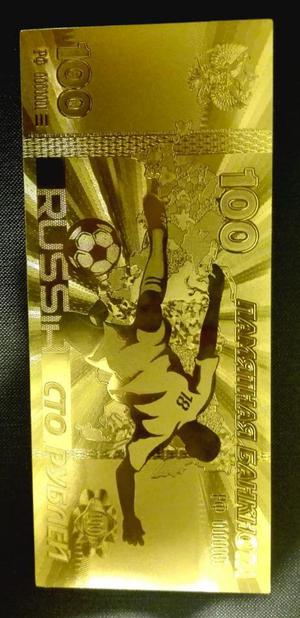 Billete de 100 Rublos Dorado Conmemorati