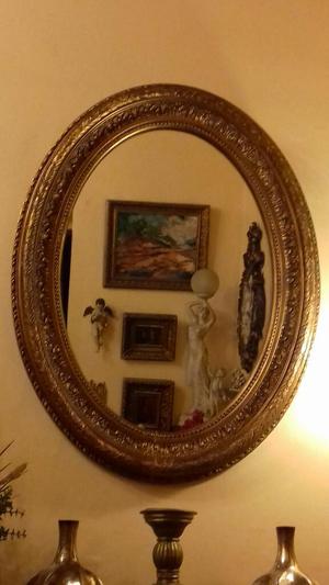 Lindo! Espejo Antiguo de Madera Tallado
