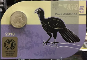 Moneda Paviblanca fauna en extincion peru nuevo sol