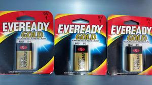 Pilas alcalinas 9V Eveready Gold 3 unidades
