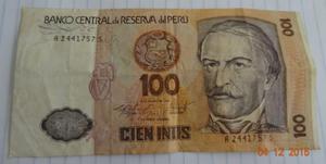 Peru , Billete De 100 Mil Intis