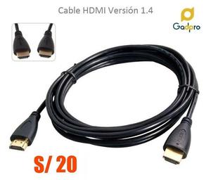 Cable HDMI Versión 1.4 De 3 Metros Enchapado En Oro